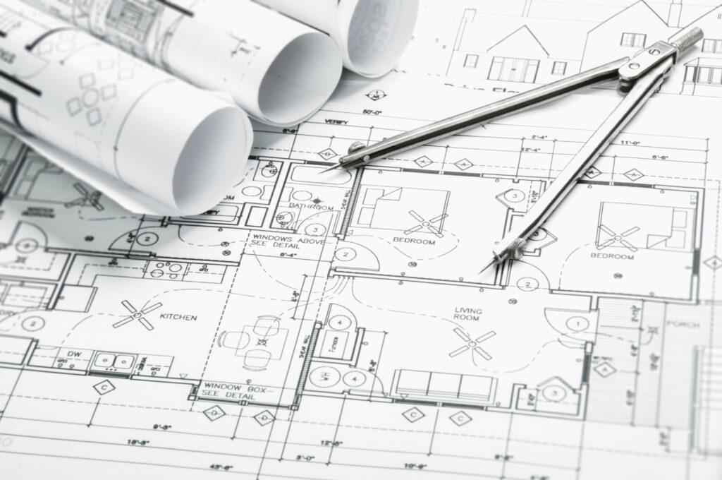 Architectural plans used to plan a luxury custom home in Scottsdale Arizona