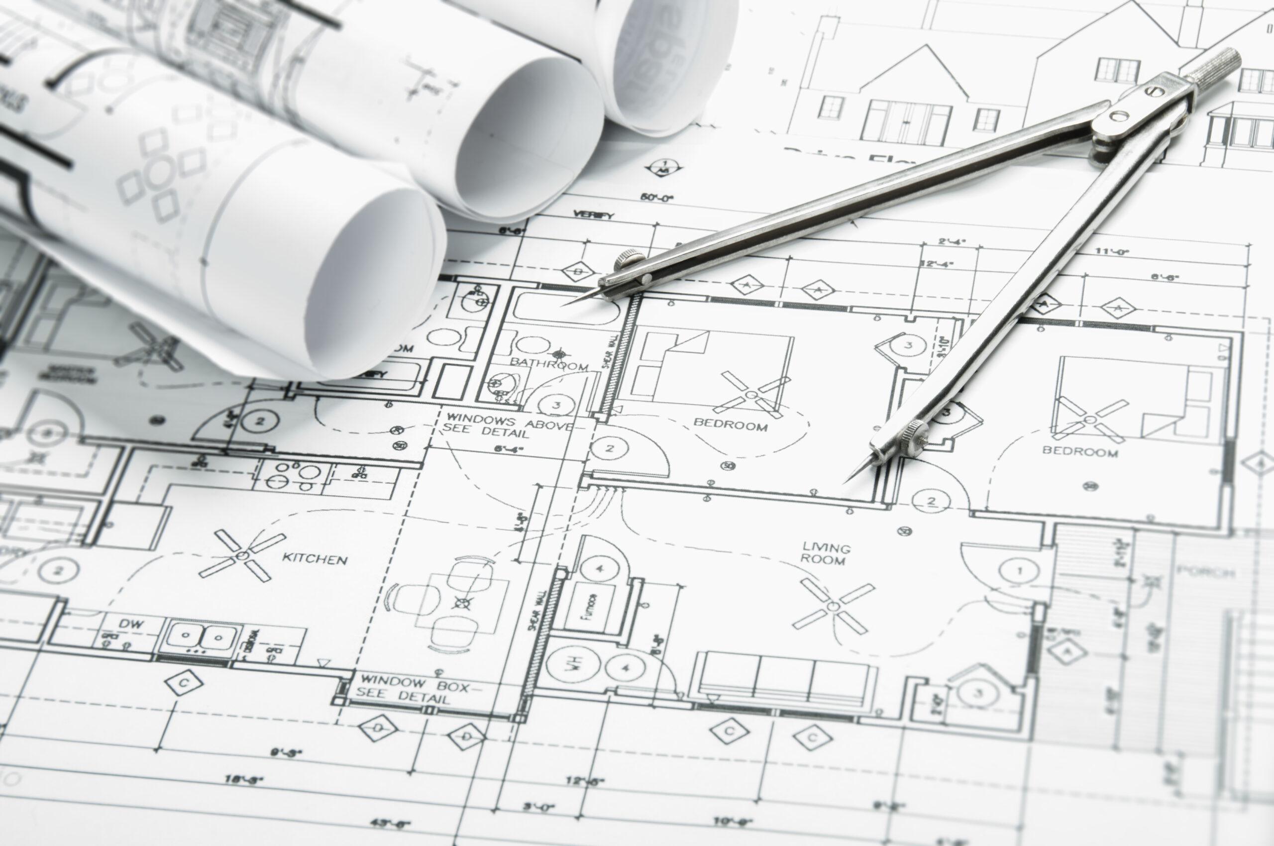 Architectural plans used to plan a luxury custom home in Scottsdale Arizona