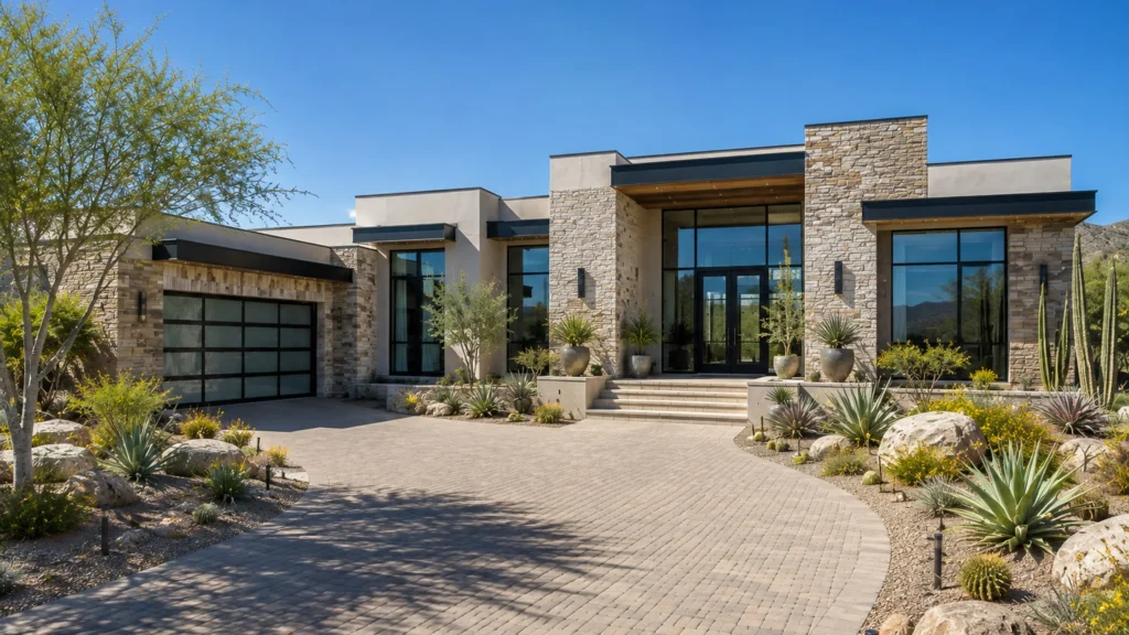 Modern Scottsdale home illustrating a large luxury home addition and renovation