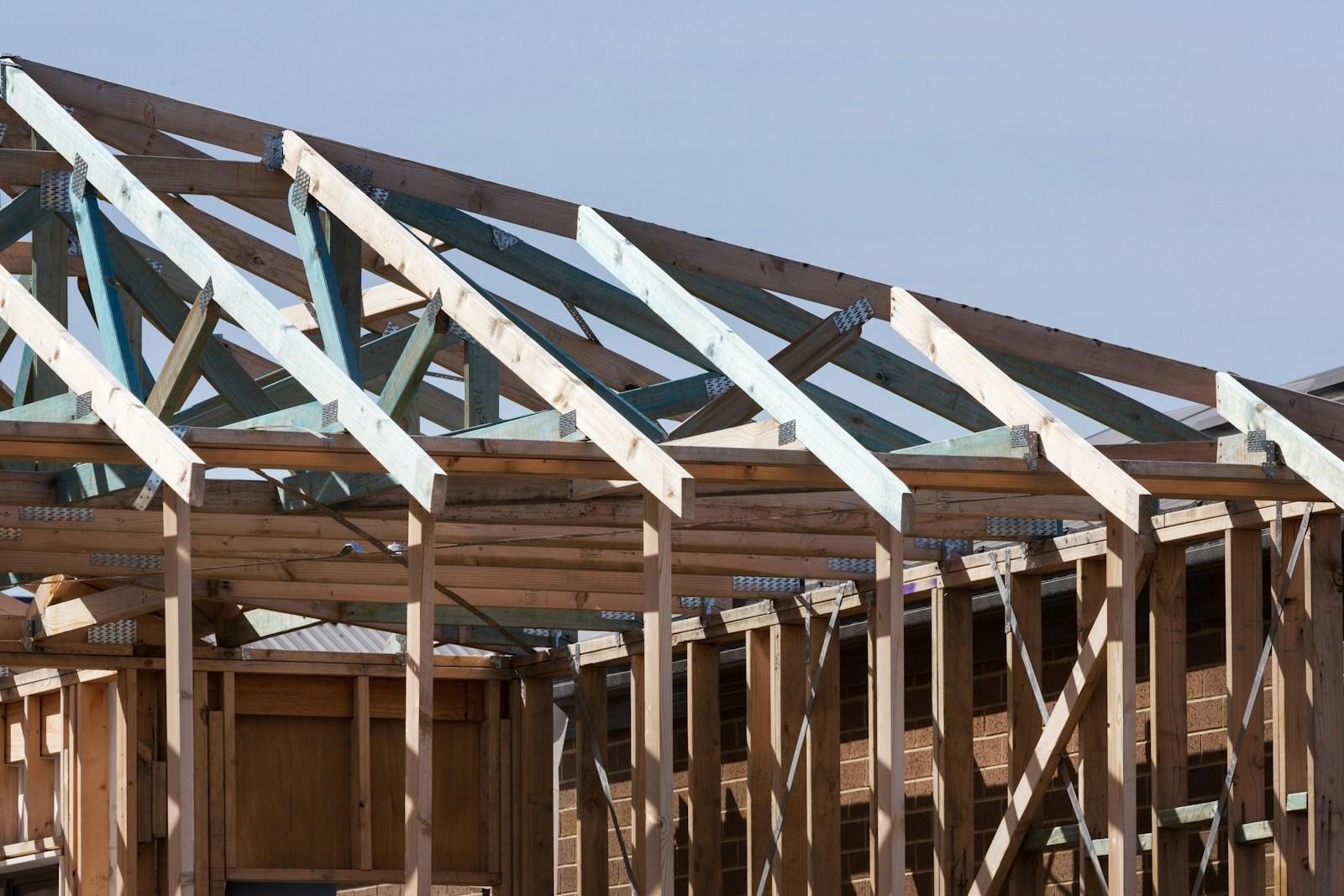 Active residential construction site showing work in progress