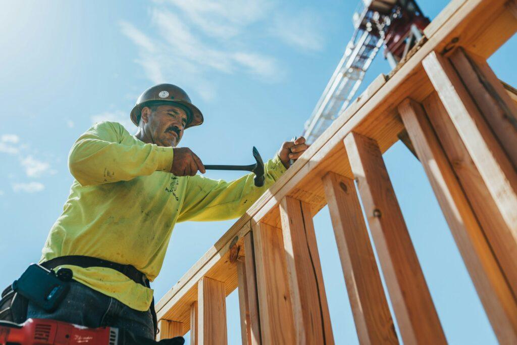 Construction professional working on a residential project