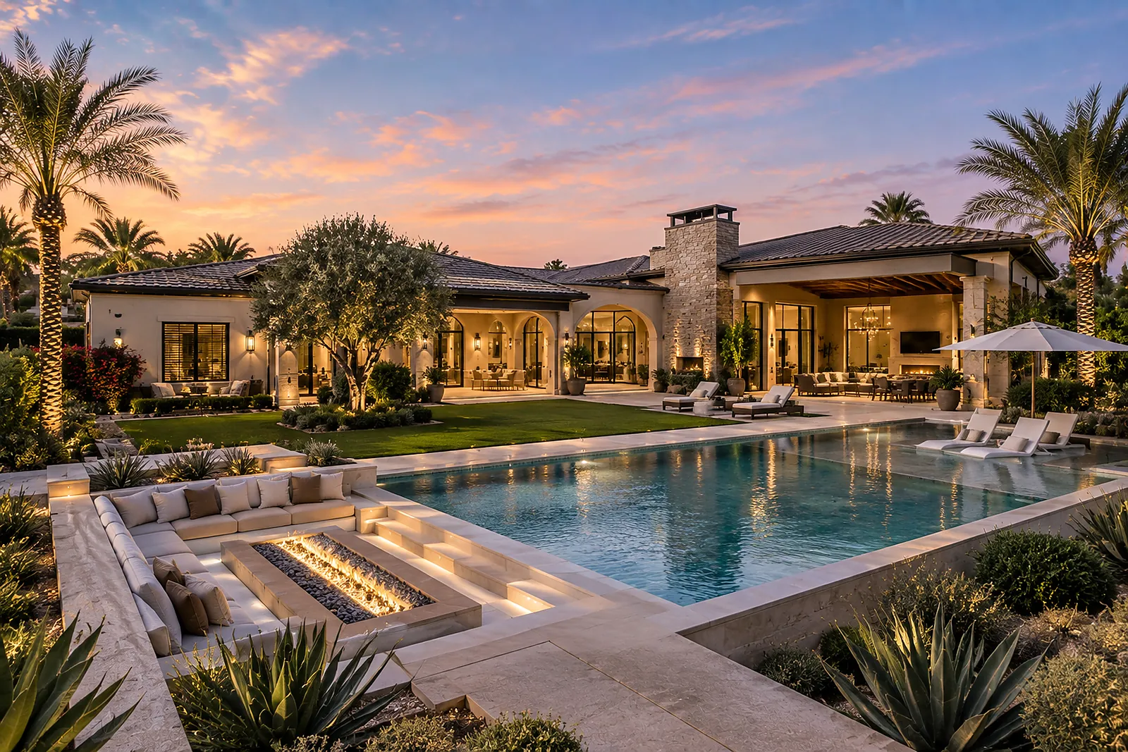 Mediterranean modern luxury home in Paradise Valley Arizona